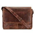 Sacoche messager en cuir marron